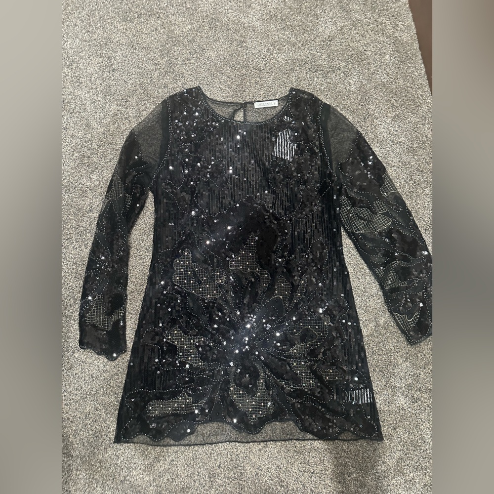 12th Tribe Black Sequin dress